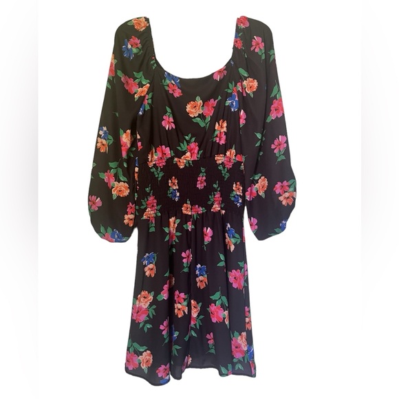 Like New Floral Peach Love California Dress in Size Large - Picture 2 of 4